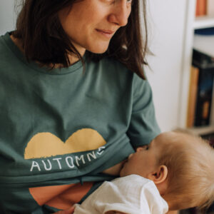 Tee-shirt d'allaitement vert Automne Brave Margot